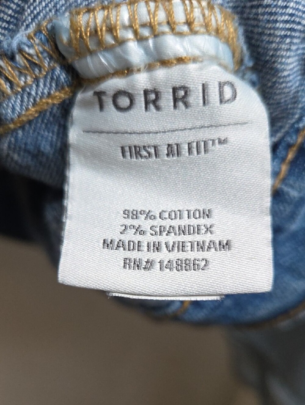 torrid Light Blue Collarless Slightly Distressed Denim Jacket - Picture 7 of 7